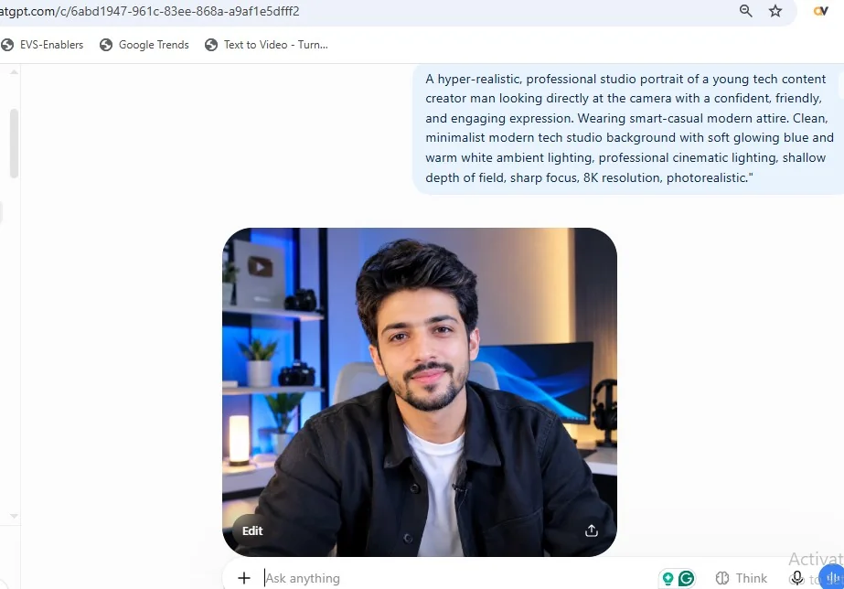 Screenshot of an image generated with ChatGPT from a detailed prompt